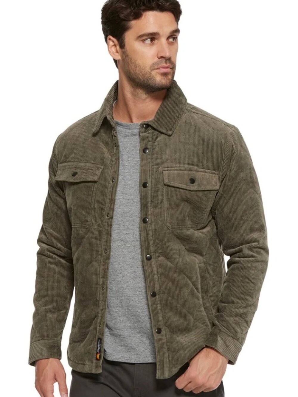 Flag & Anthem Olive Flannel Lined Quilted Corduroy Jacket/28581